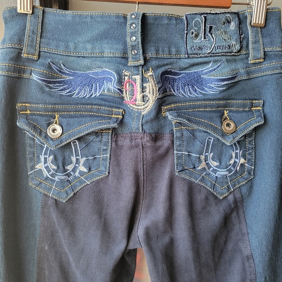 2KGray Riding Jeans Women's Size 26 Embroidered and Embellished Back Pockets - Picture 3 of 13